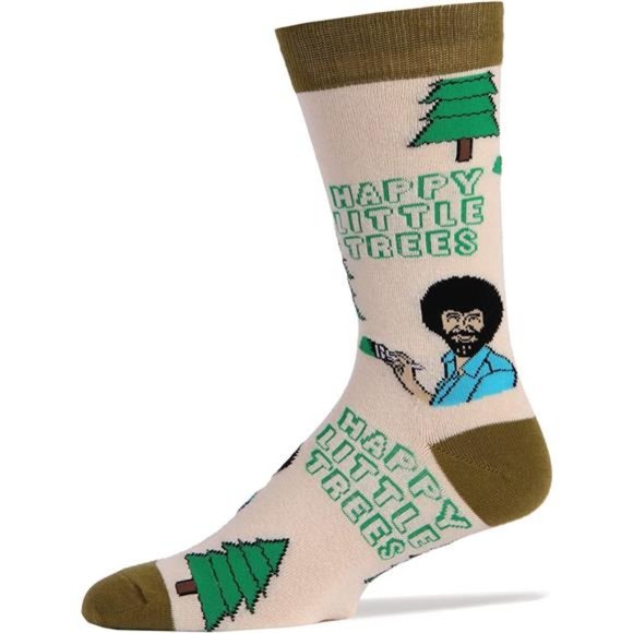 Men's Bob Ross Novelty Crew Socks, Funny Socks Crazy Socks - Picture 1 of 1